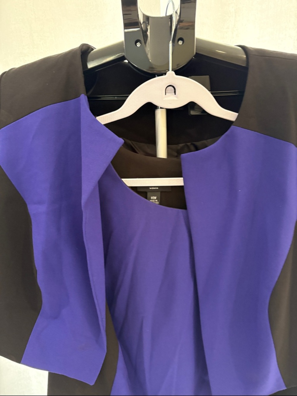 I.N. Studio Black & Royal Blue Colorblock Midi Dress 2 pieces